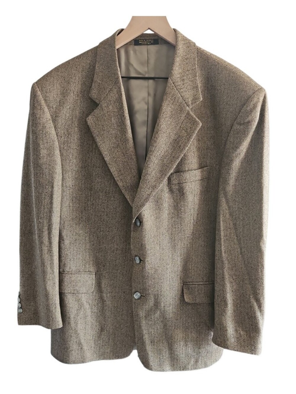 Gianfranco Ruffini Men's 100% Lambwool Gold Colored Blazer Size 44S